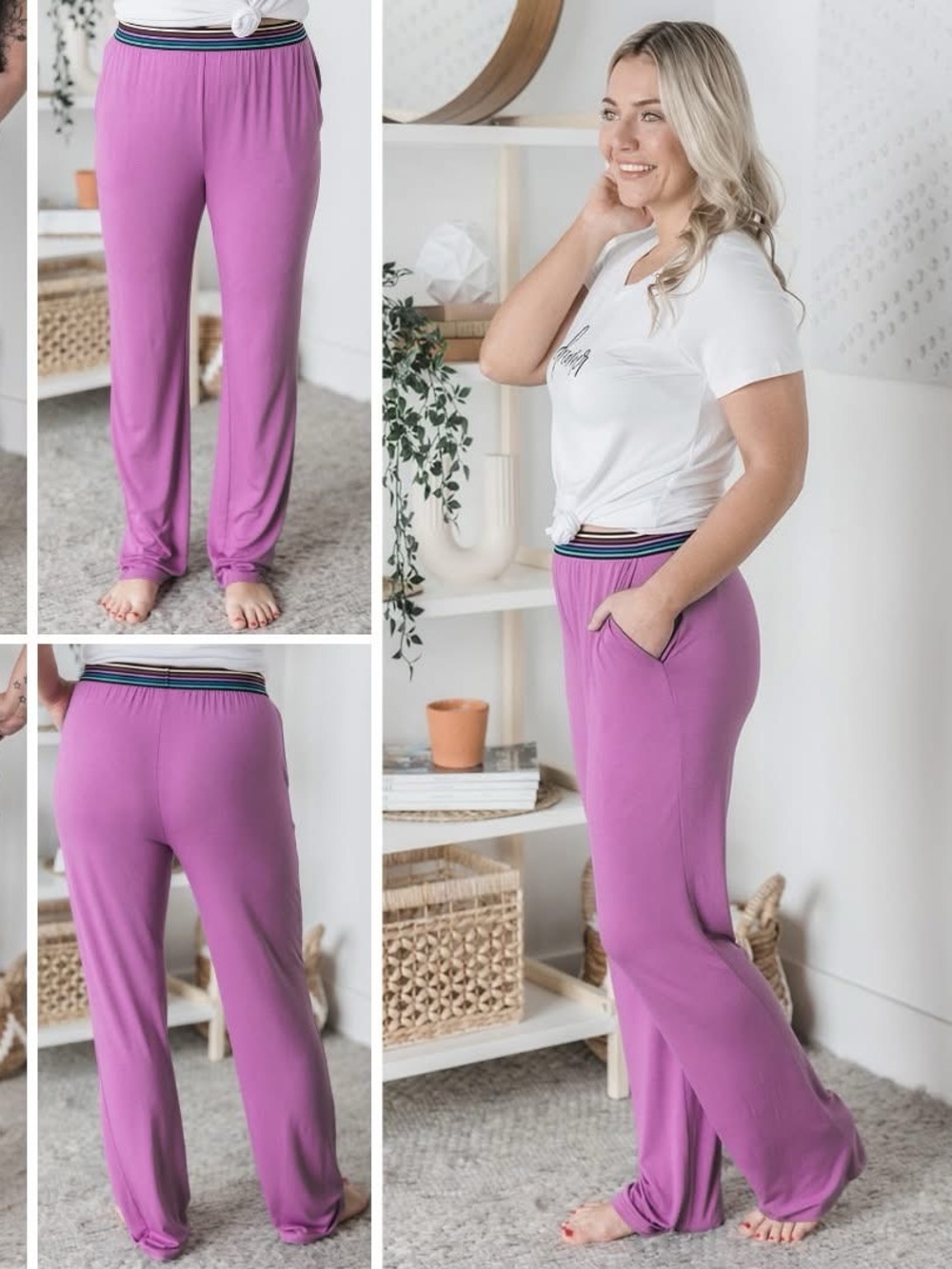 Rainbow Dreams Lounge Pants (NWOT)🍒 Orchid Purple, Size XS **very stretchy